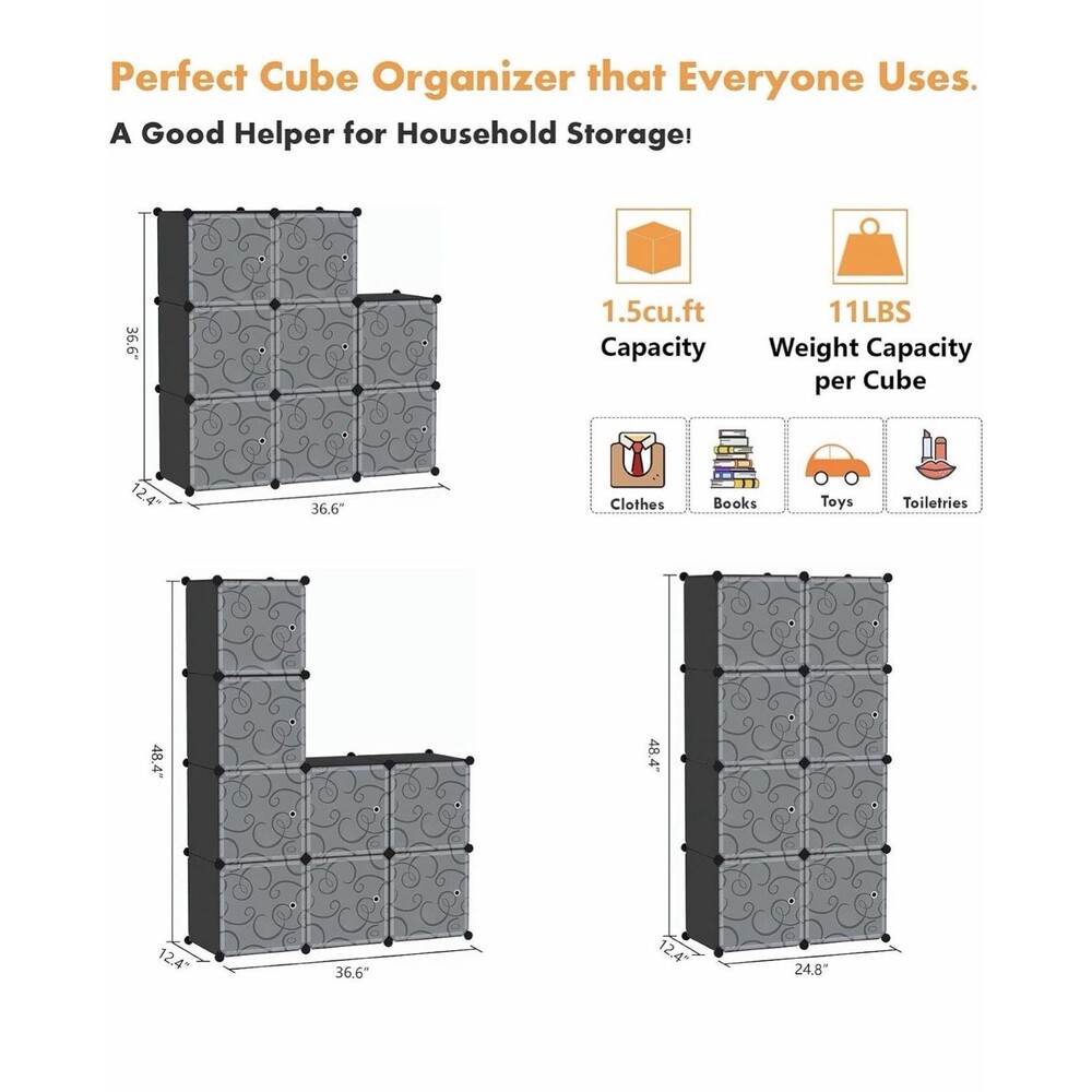 Cube Storage 8-Cube Closet Organizer Storage Shelves Cubes Organizer DIY Closet